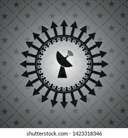 radar icon inside black emblem. Vintage.