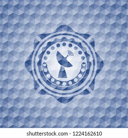 radar icon inside blue hexagon emblem.