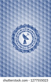 radar icon inside blue hexagon emblem.