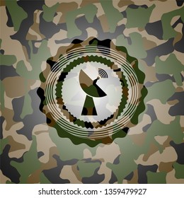 radar icon inside camouflage texture