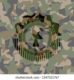 radar icon inside camouflaged emblem