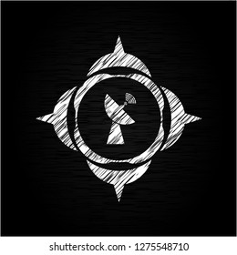 radar icon inside chalkboard emblem