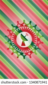 radar icon inside christmas badge background.
