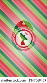 radar icon inside christmas badge.