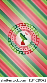radar icon inside christmas colors emblem.