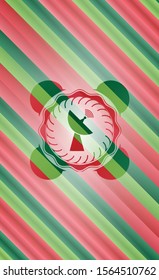 radar icon inside christmas emblem background.