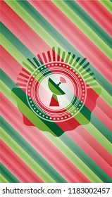radar icon inside christmas style badge..