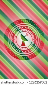 radar icon inside christmas style emblem.