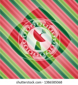 radar icon inside christmas style badge..