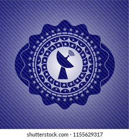 radar icon inside emblem with jean texture