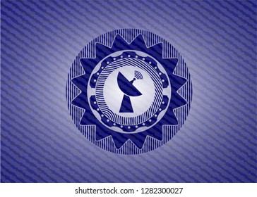 radar icon inside emblem with jean high quality background