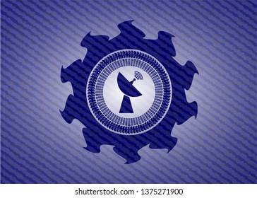 radar icon inside emblem with jean high quality background
