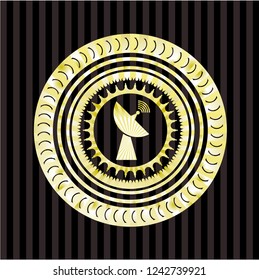 radar icon inside gold badge or emblem