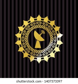 radar icon inside gold shiny emblem