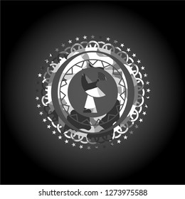 radar icon inside grey camo emblem