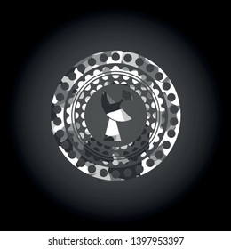 radar icon inside grey camo texture