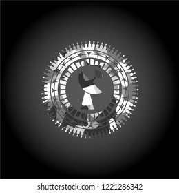 radar icon inside grey camouflaged emblem