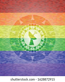 radar icon inside lgbt colors emblem 