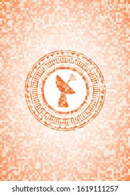 radar icon inside orange mosaic emblem with background