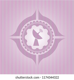 radar icon inside pink icon or emblem