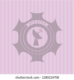 radar icon inside pink emblem. Vintage.