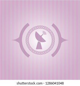radar icon inside pink icon or emblem