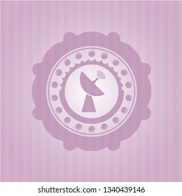 radar icon inside pink emblem. Vintage.