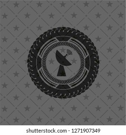 radar icon inside realistic dark emblem