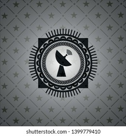 radar icon inside realistic dark emblem