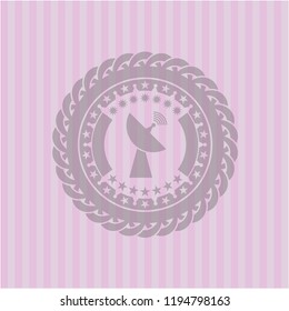 radar icon inside realistic pink emblem