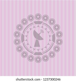 radar icon inside realistic pink emblem