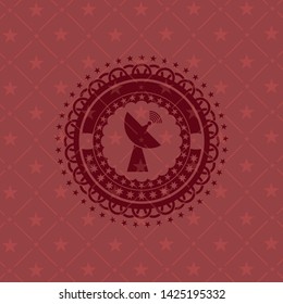 radar icon inside realistic red emblem