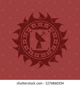 radar icon inside red emblem. Vintage.