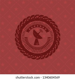 radar icon inside red emblem. Vintage.