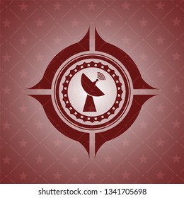 radar icon inside red emblem