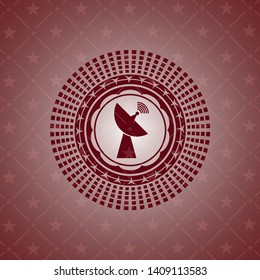 radar icon inside red emblem