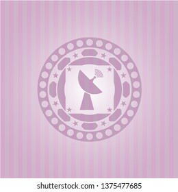 radar icon inside retro pink emblem
