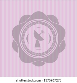 radar icon inside retro pink emblem