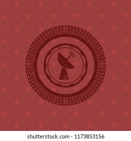 radar icon inside retro red emblem