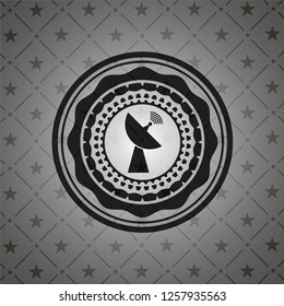 radar icon inside retro style black emblem