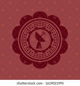 radar icon inside retro style red emblem