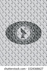 radar icon inside silver color badge. Scales pattern. Vector Illustration. Detailed.