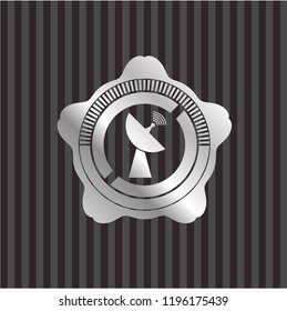 radar icon inside silver shiny badge
