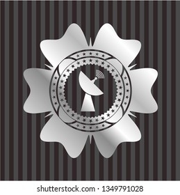 radar icon inside silver shiny emblem