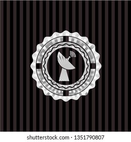 radar icon inside silver shiny badge