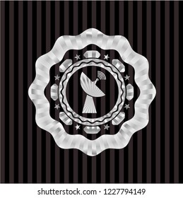 radar icon inside silvery badge or emblem