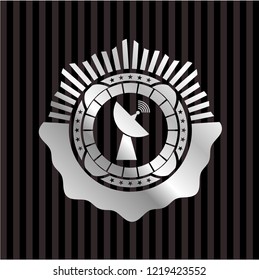 radar icon inside silvery shiny emblem