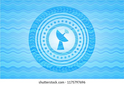 radar icon inside water badge background.