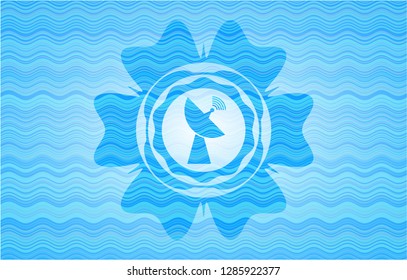 radar icon inside water badge background.