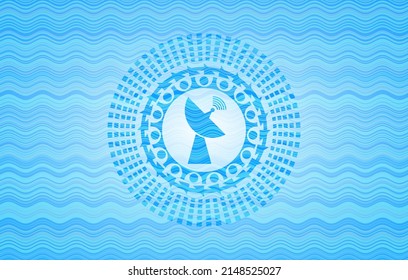 icono de radar dentro del fondo de la placa de representación de agua. 